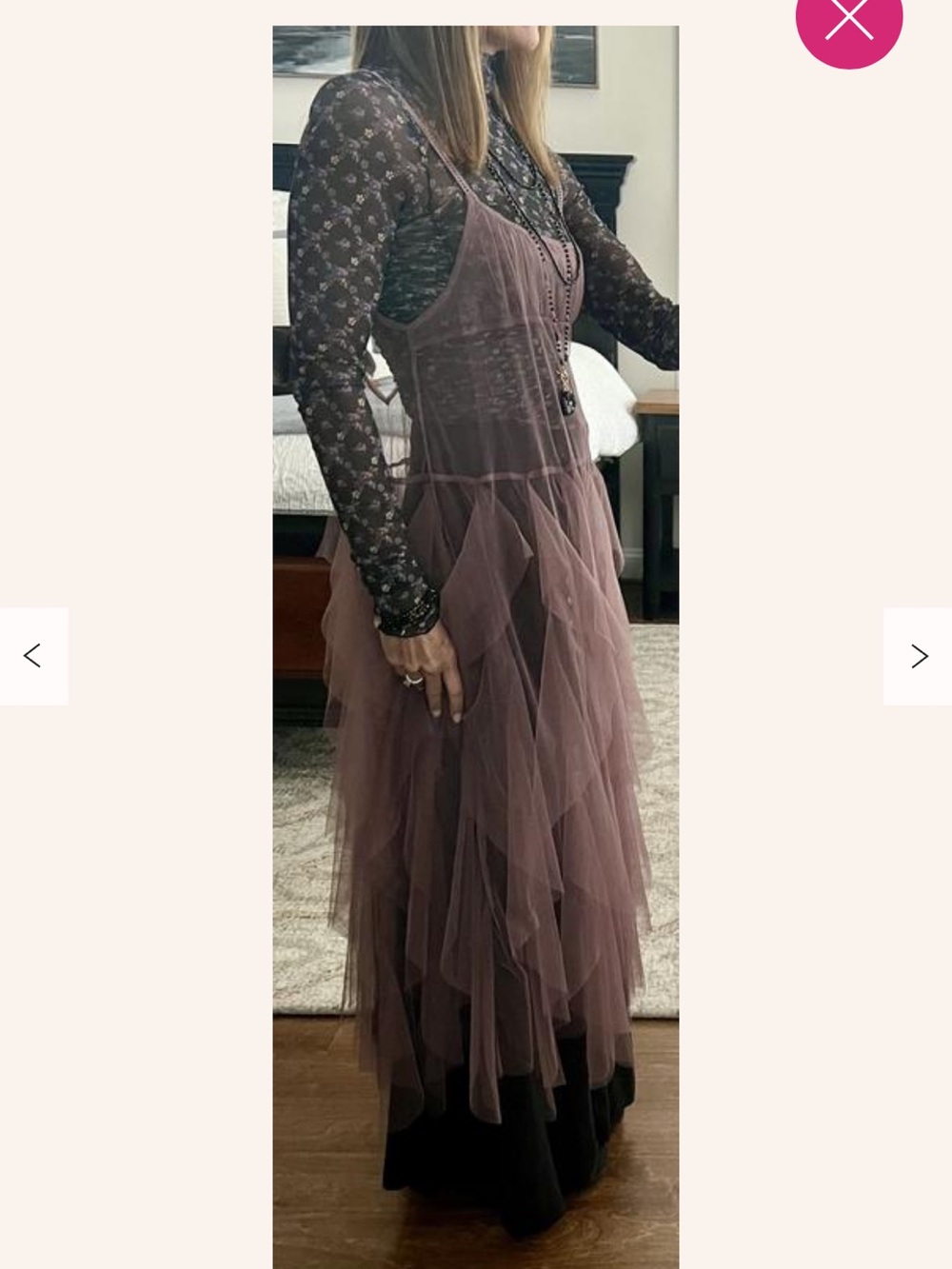 Free People Black Sheer Layered Tulle Slip Dress - All About You Slip - Picture 6 of 11